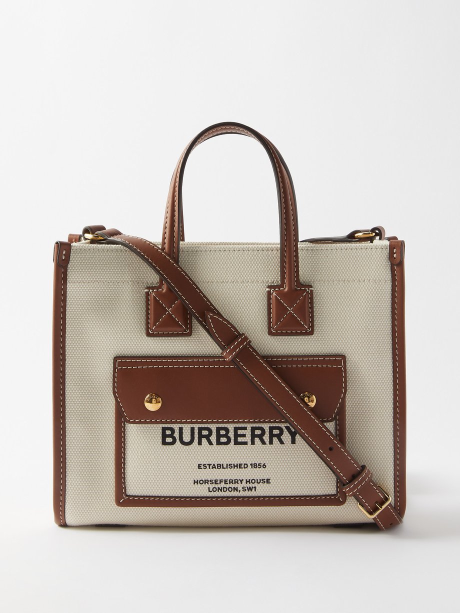 Neutral Freya mini canvas and leather tote bag | Burberry | MATCHESFASHION  AU