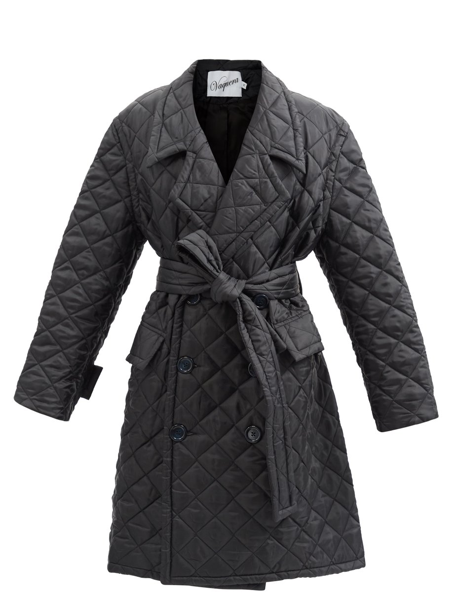 Black Double-breasted quilted-shell coat | Vaquera | MATCHESFASHION UK