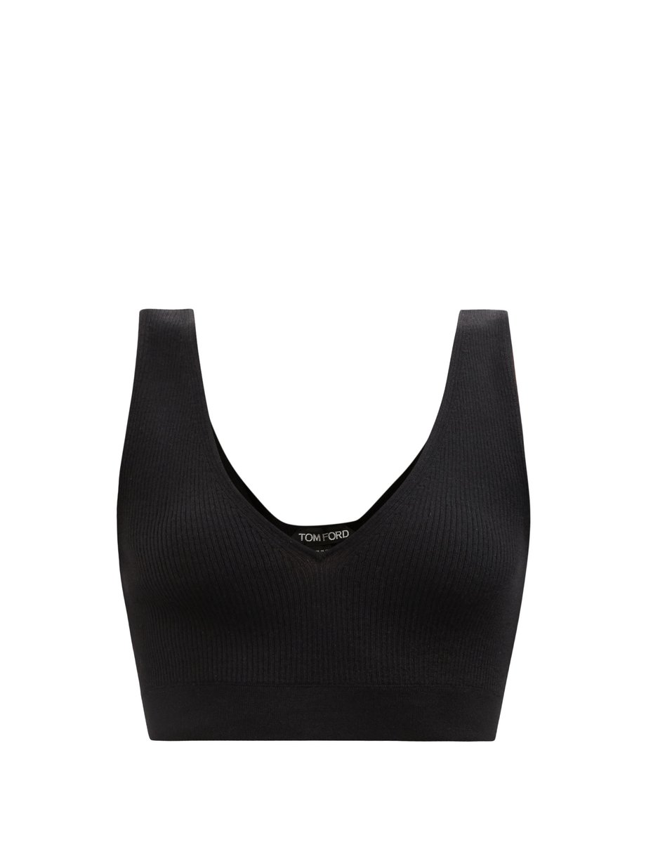 Black Silk and cashmere-blend knit bralette top | Tom Ford | MATCHESFASHION  UK