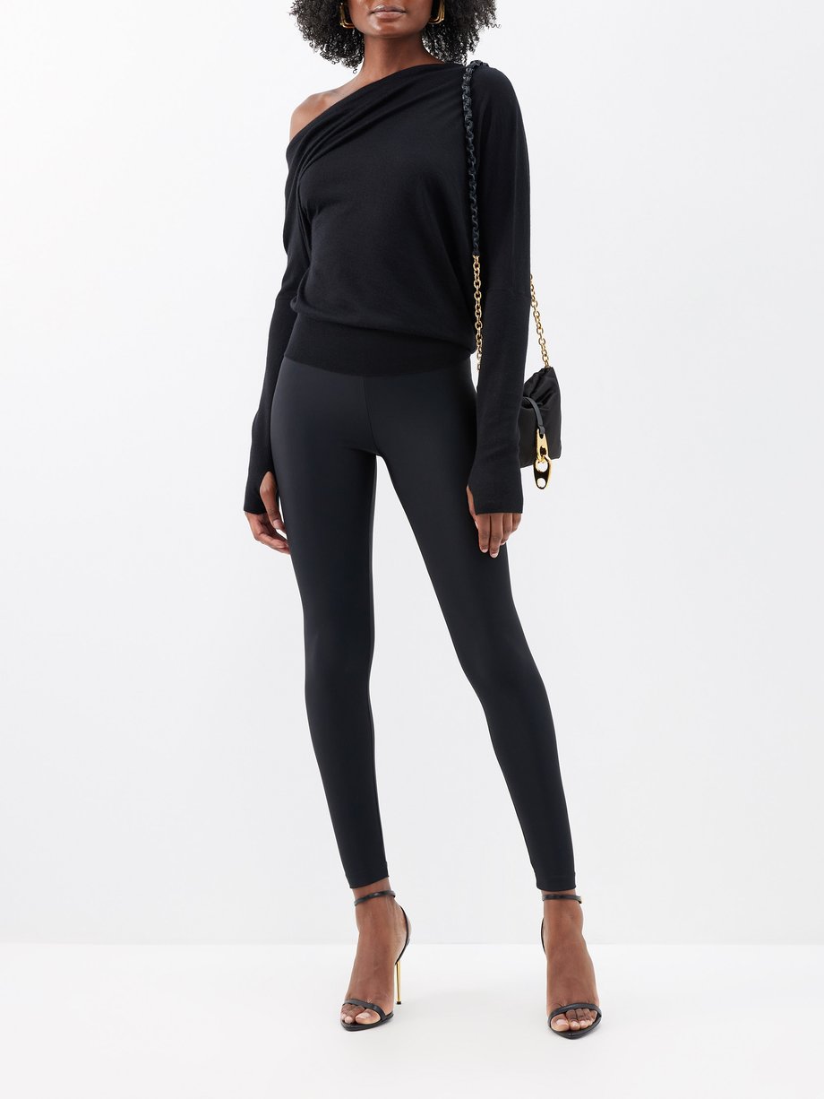 TOM FORD Ruched Sheer Leggings w/ Lining - Luxed