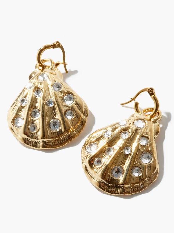 By Alona Summer Nights crystal & gold-plated earrings