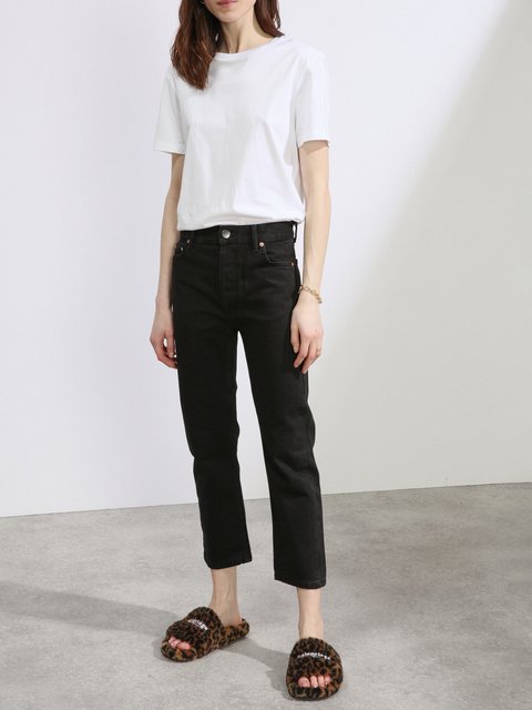 Black cropped clearance straight leg jeans