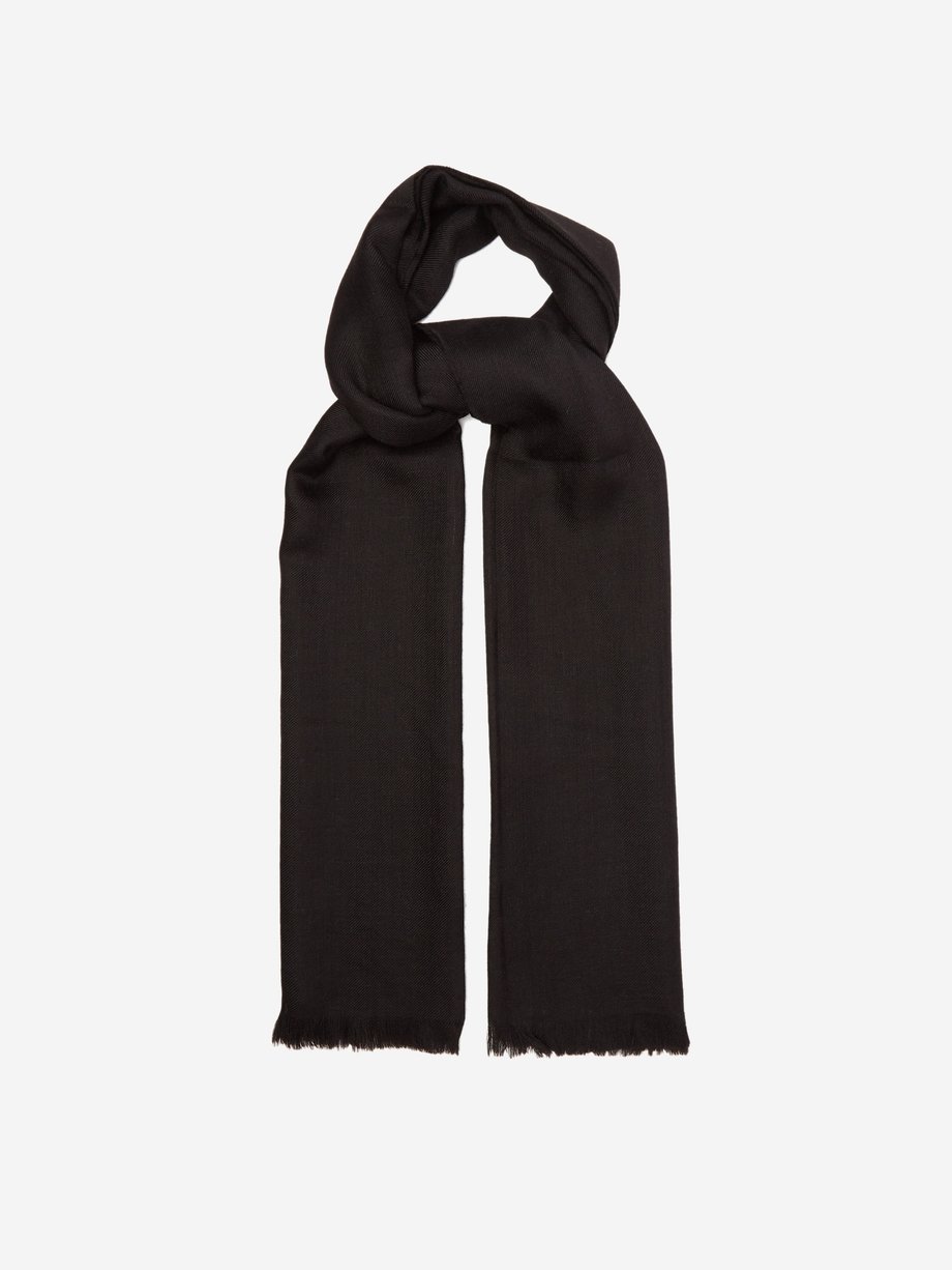 Black Superfine alpaca scarf | Raey | MATCHES UK