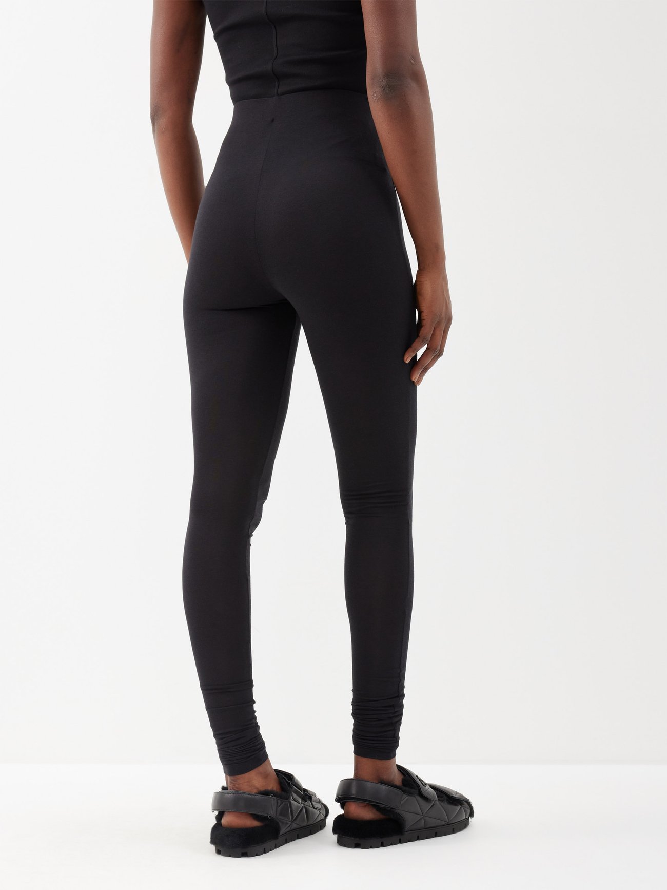Black Recycled blend high-waist leggings, Raey