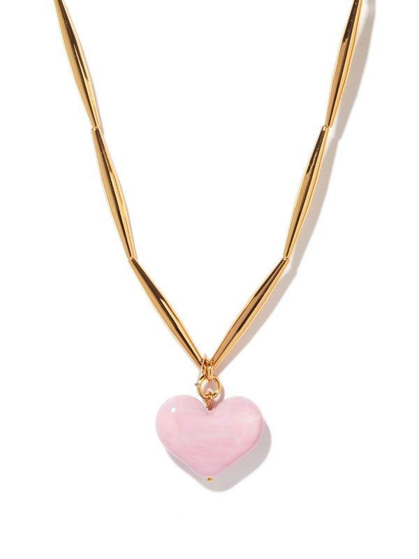 Tohum Cuore 24kt gold-plated heart pendant necklace