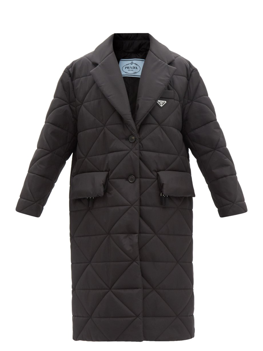 Black Diamond-quilted Re-Nylon coat | Prada | MATCHESFASHION UK