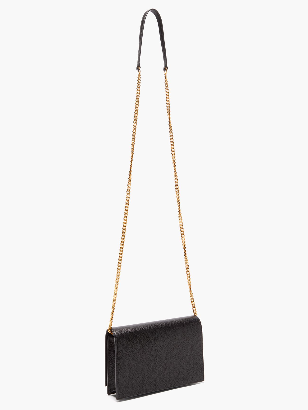 Yves Saint Laurent Kate Leather Chain Clutch Crossbody Bag Black