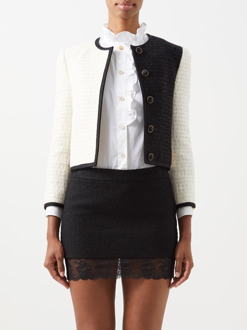 Jacket - Iridescent tweed, black — Fashion