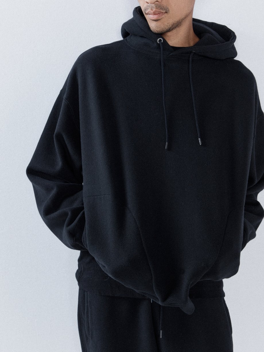 Black Oversized recycled-cotton blend hoodie | Raey | MATCHES UK