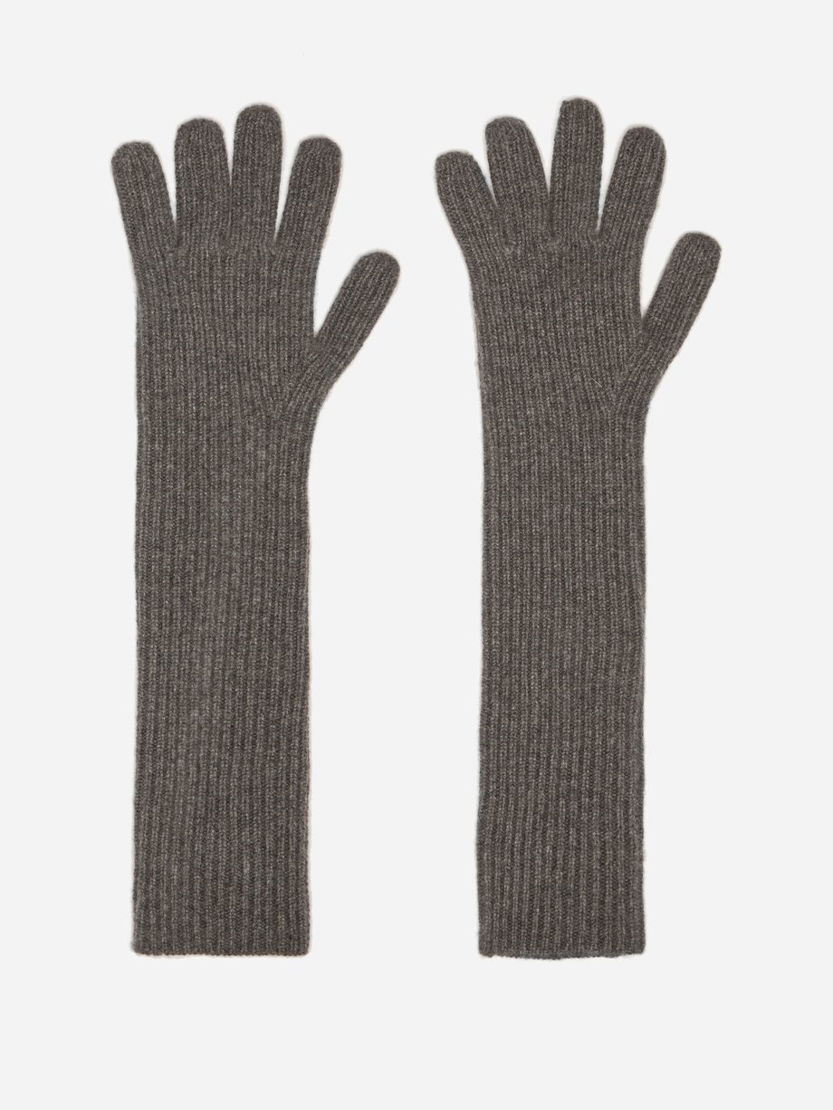 Raey Recycled cashmere-blend ribbed long gloves
