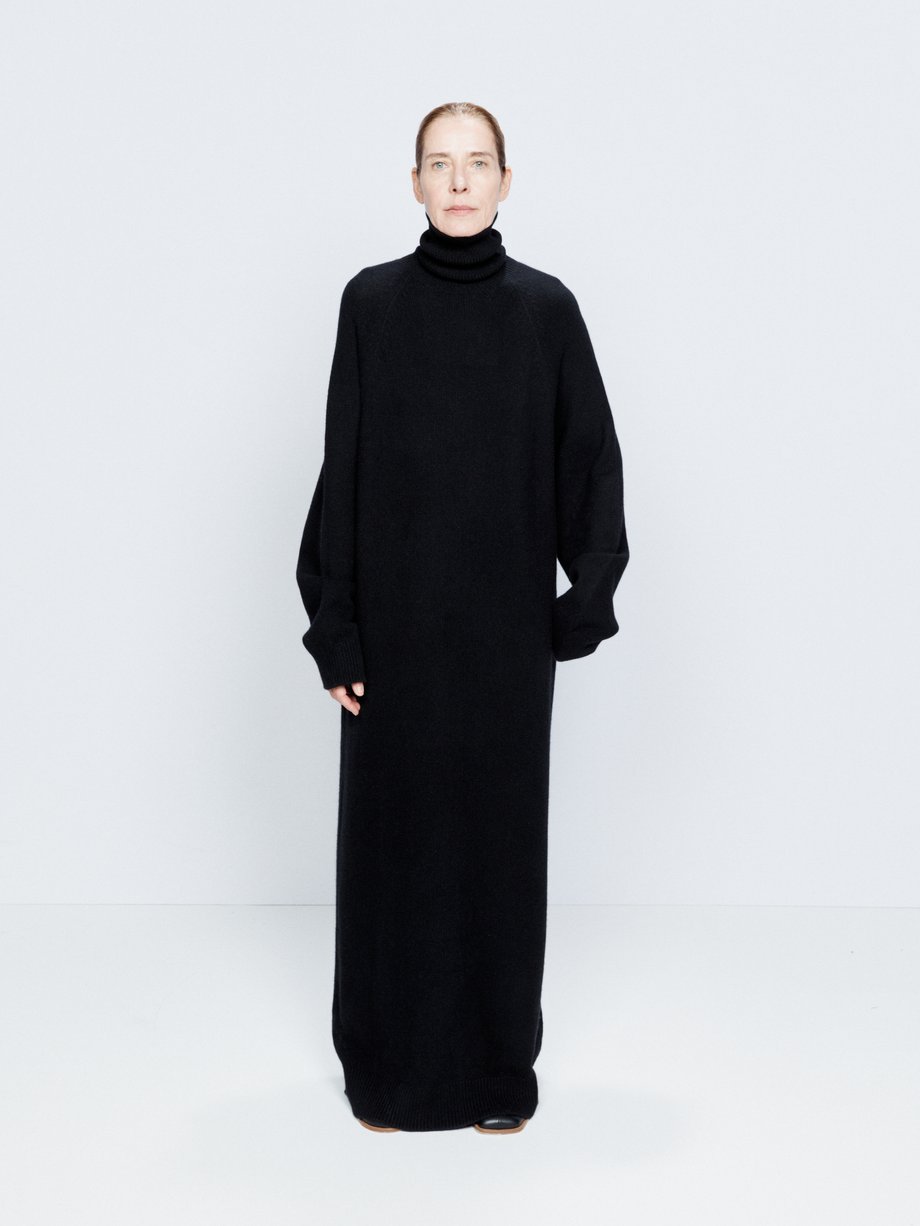 Black Responsible cashmere blend roll-neck dress | Raey | MATCHESFASHION US