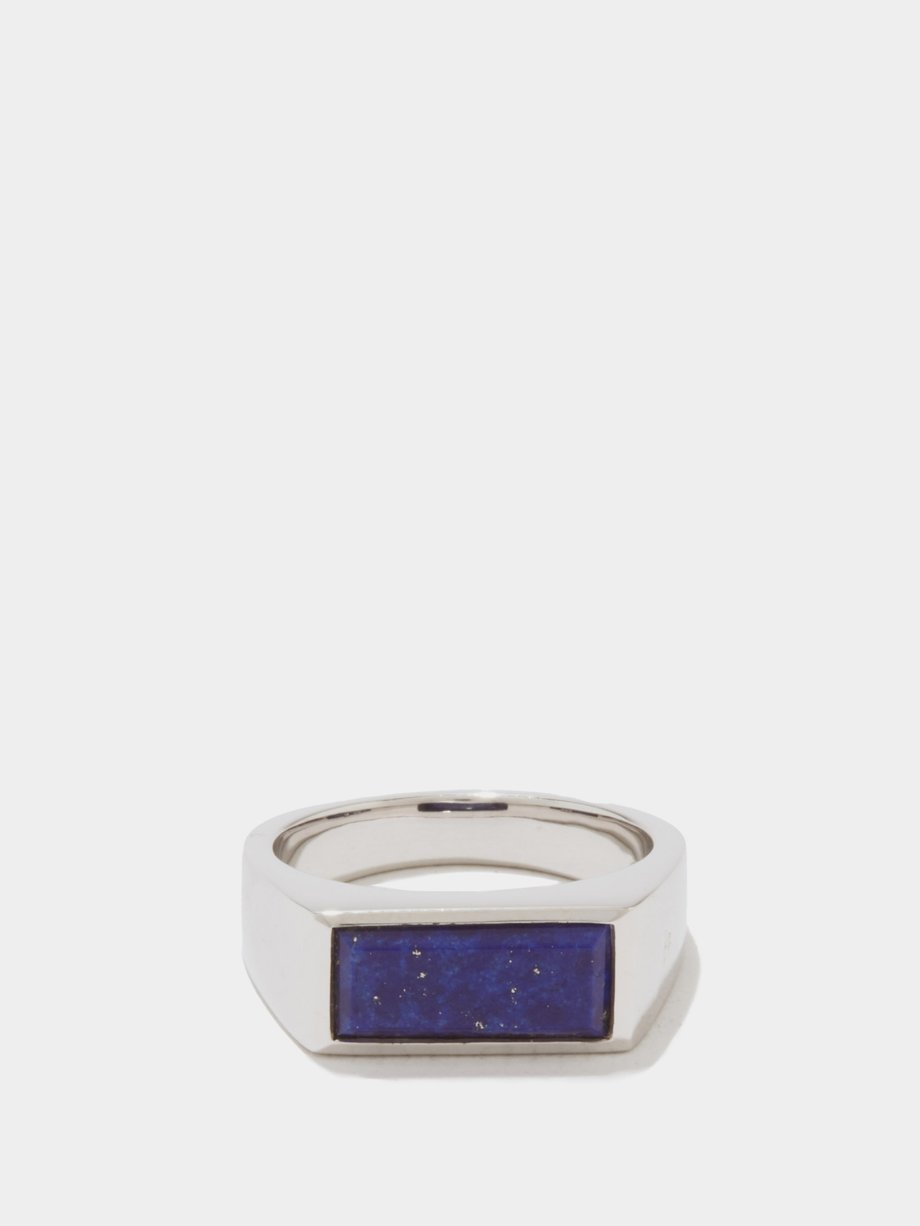 Silver Peaky lapis lazuli and sterling silver ring | Tom Wood