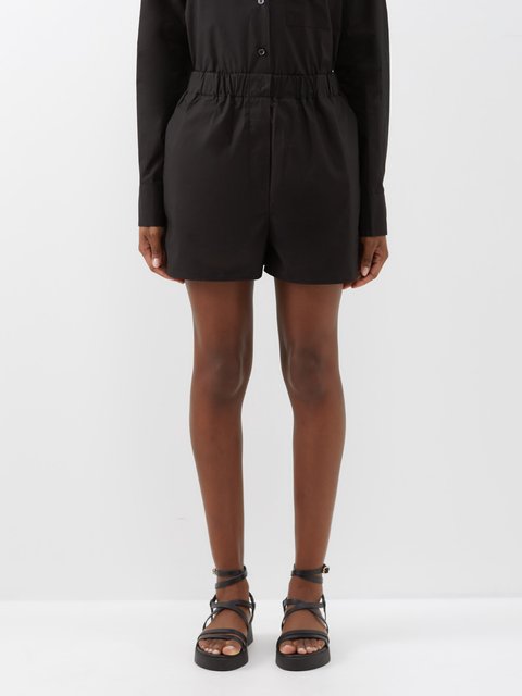 Black Zurich organic-linen shorts, Asceno