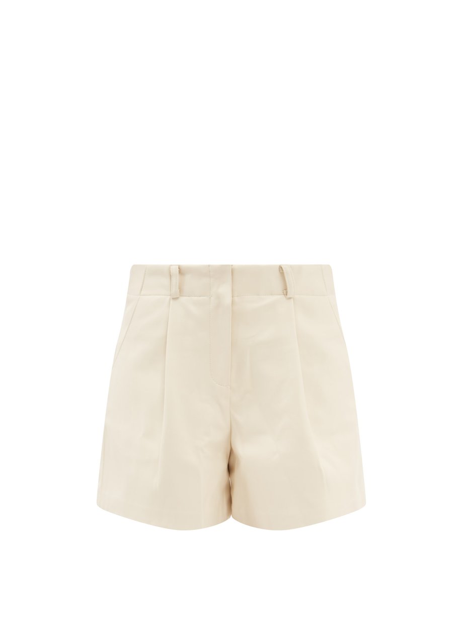 White Manon faux-leather pleated shorts | The Frankie Shop ...