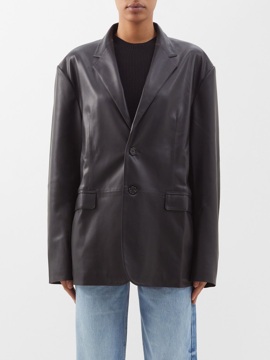 The Frankie Shop Olympia faux-leather blazer