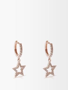 Rosa De La Cruz Star diamond & 18kt rose-gold earrings