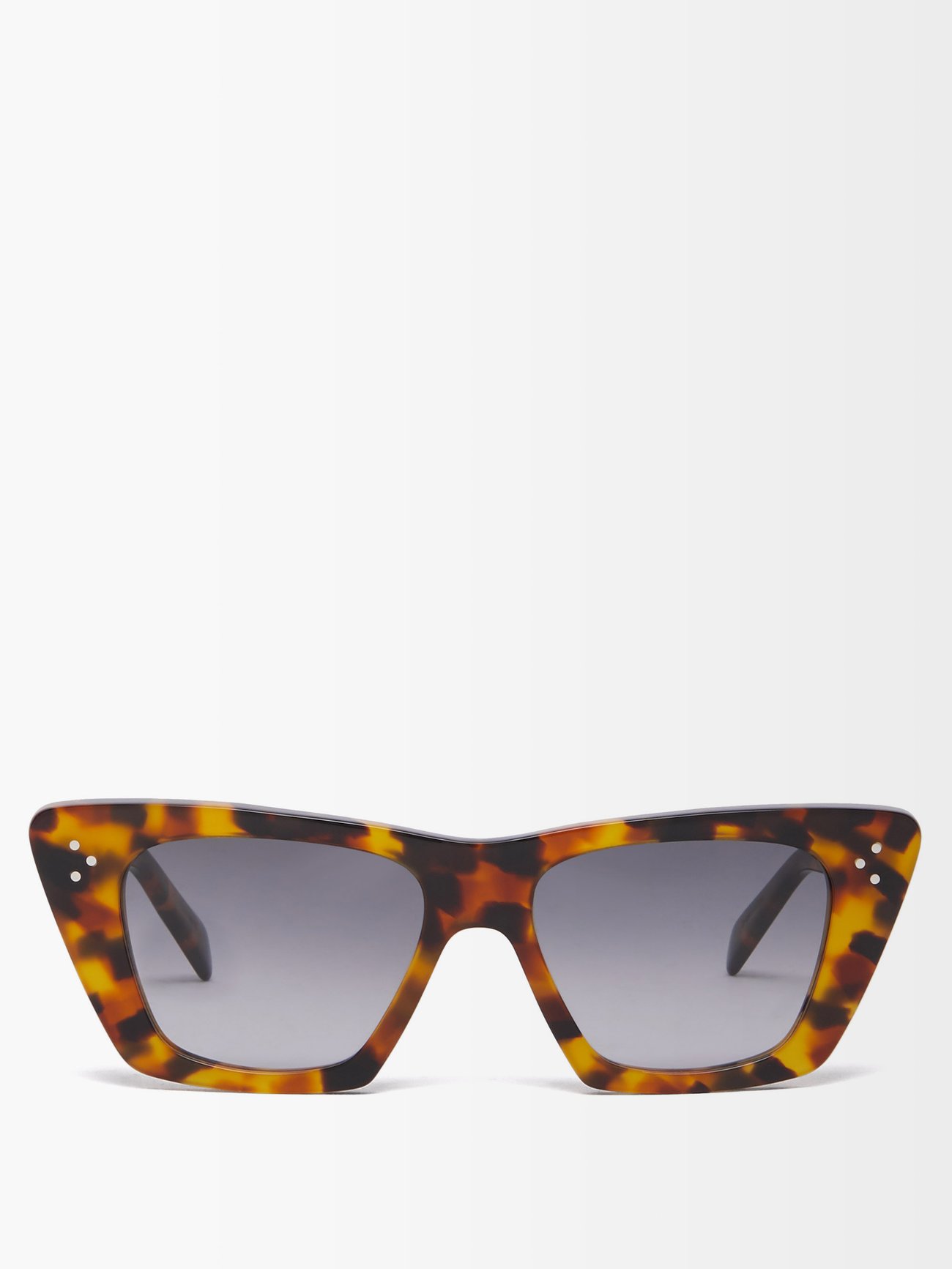 Cat-eye tortoiseshell acetate and gold-tone optical glasses