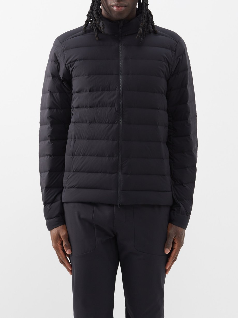 Black Navigation recycled-fibre quilted down coat