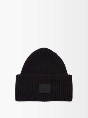 Acne Studios Pansy Face-patch wool beanie