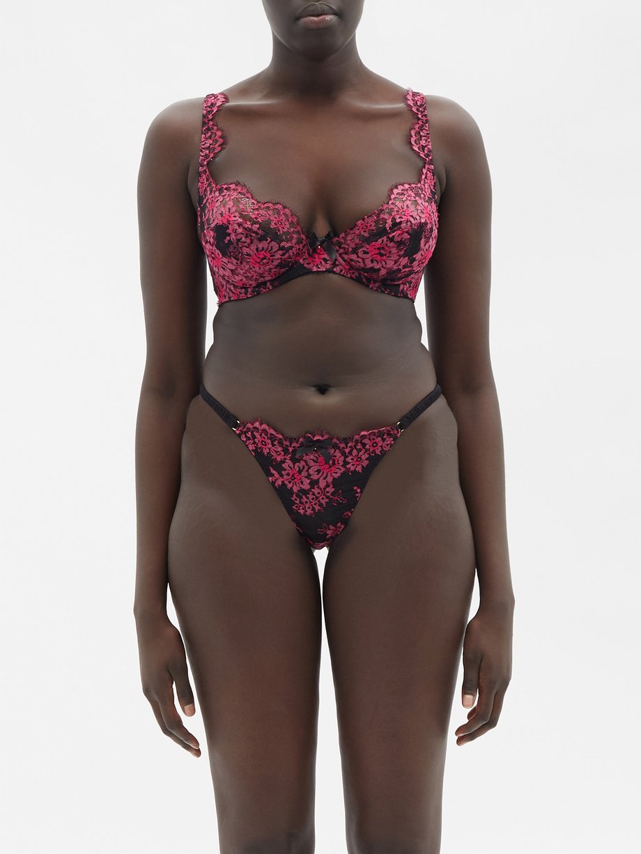 Agent Provocateur Carline Slip In Wine Red & Navy