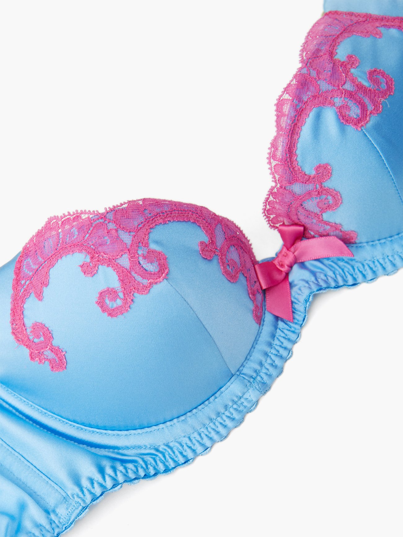 Molly plunge lace-trimmed silk-blend satin bra