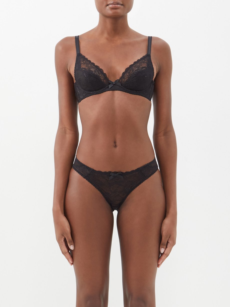 Agent Provocateur Leni embroidered-lace underwired plunge bra