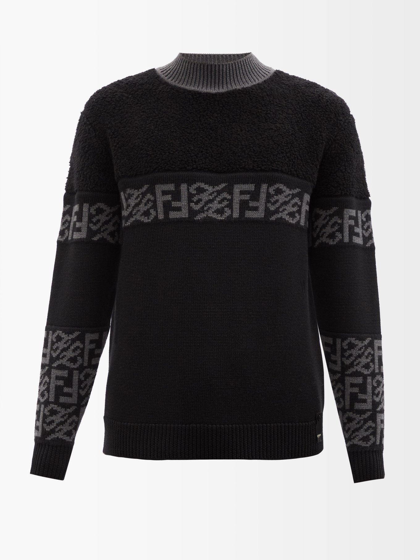 Black FF-jacquard wool sweater | Fendi | MATCHESFASHION US