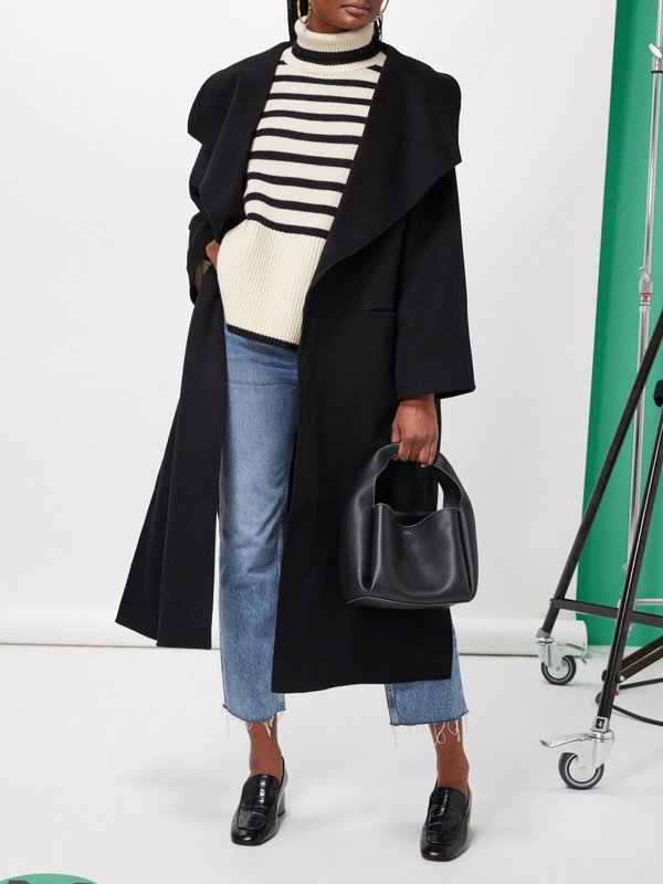 Black Signature pressed wool and cashmere-blend coat