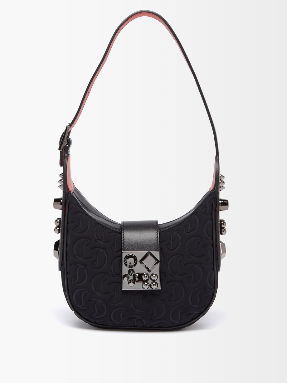 Monogram Leather Shoulder Bag in Black - Christian Louboutin