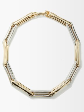 Lauren Rubinski 14kt white & yellow-gold chain-link necklace