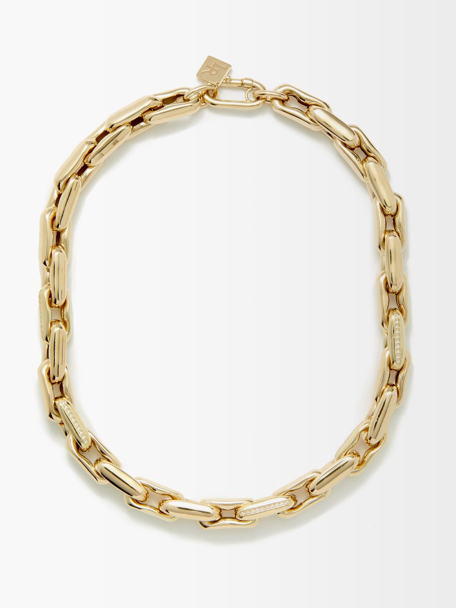 Lauren Rubinski Diamond & 14kt gold chain-link necklace