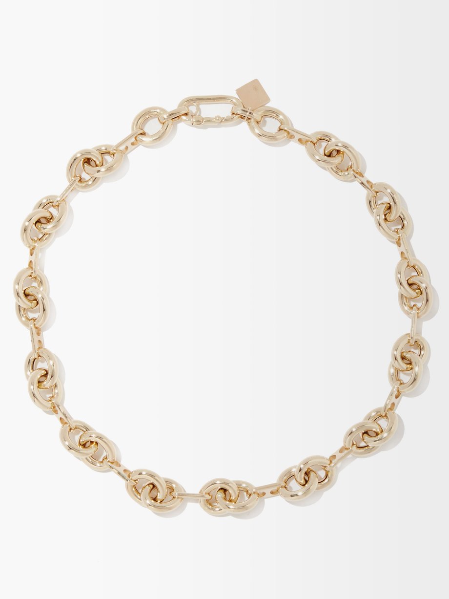 Gold Link-chain small 14kt gold necklace | Lauren Rubinski | MATCHES UK