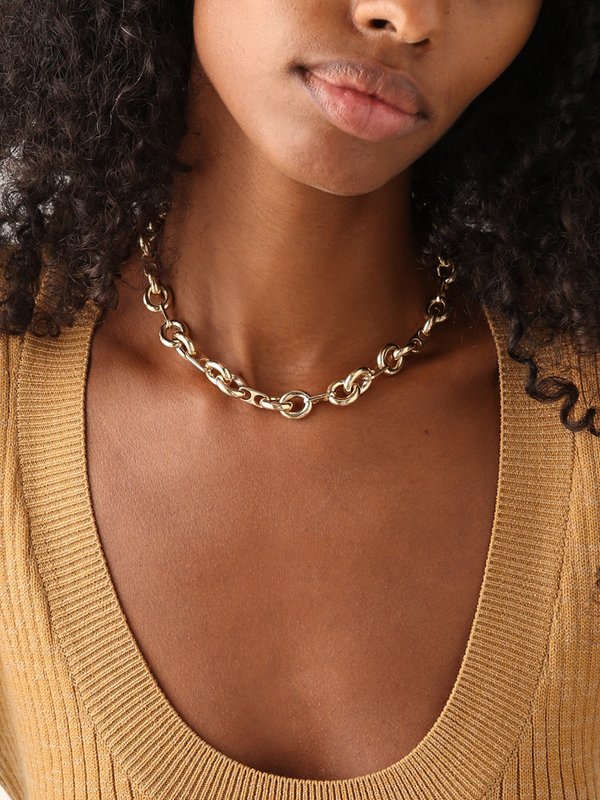 Lauren Rubinski Link-chain small 14kt gold necklace