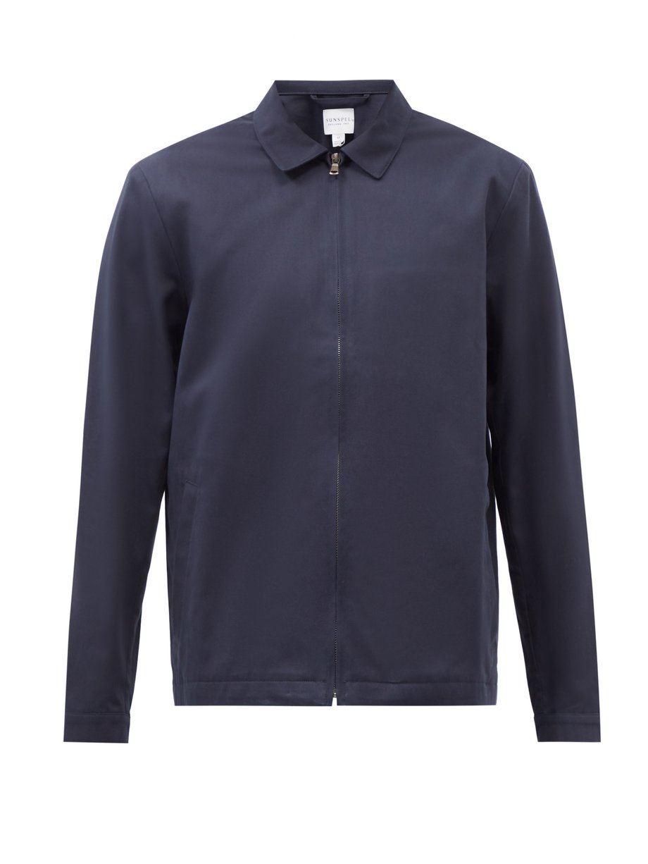 Navy Cotton-drill Harrington jacket | Sunspel | MATCHESFASHION UK