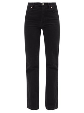  LEWGEL Women's Jeans High-Rise Raw Hem Flare Jeans Jeans (Color  : Black, Size : X-Small) : Clothing, Shoes & Jewelry