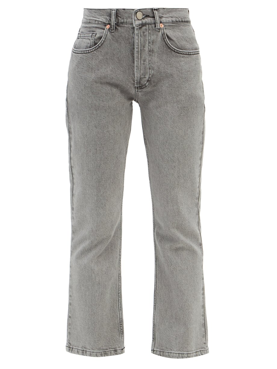 Grey Crop organic-cotton blend kick-flare jeans | Raey | MATCHESFASHION US