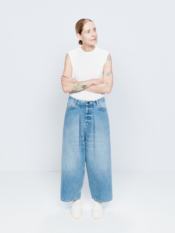 Raey Extra Fold organic-cotton blend wide-leg jeans