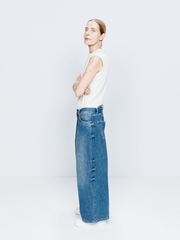 Raey Extra Fold organic-cotton blend wide-leg jeans