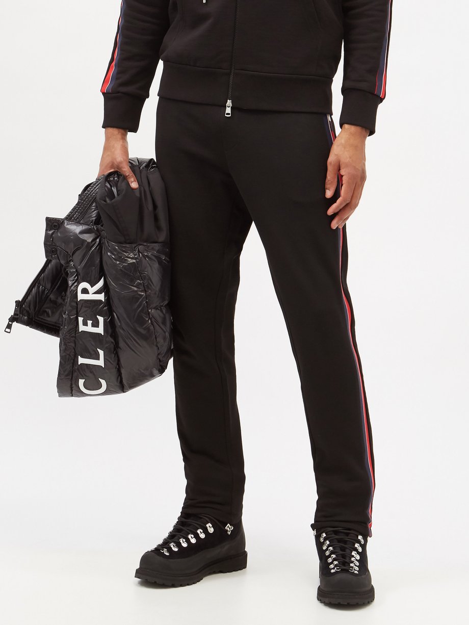 Black Striped cotton track pants | Moncler | MATCHES UK