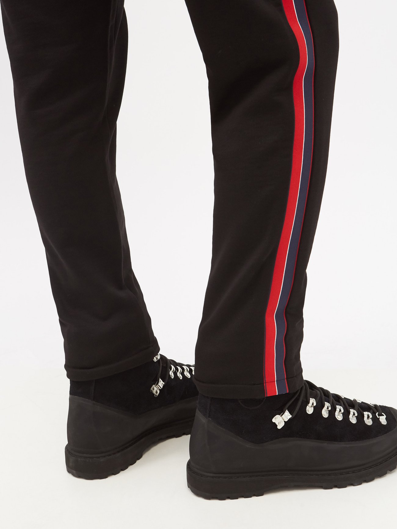 Black Striped cotton track pants, Moncler