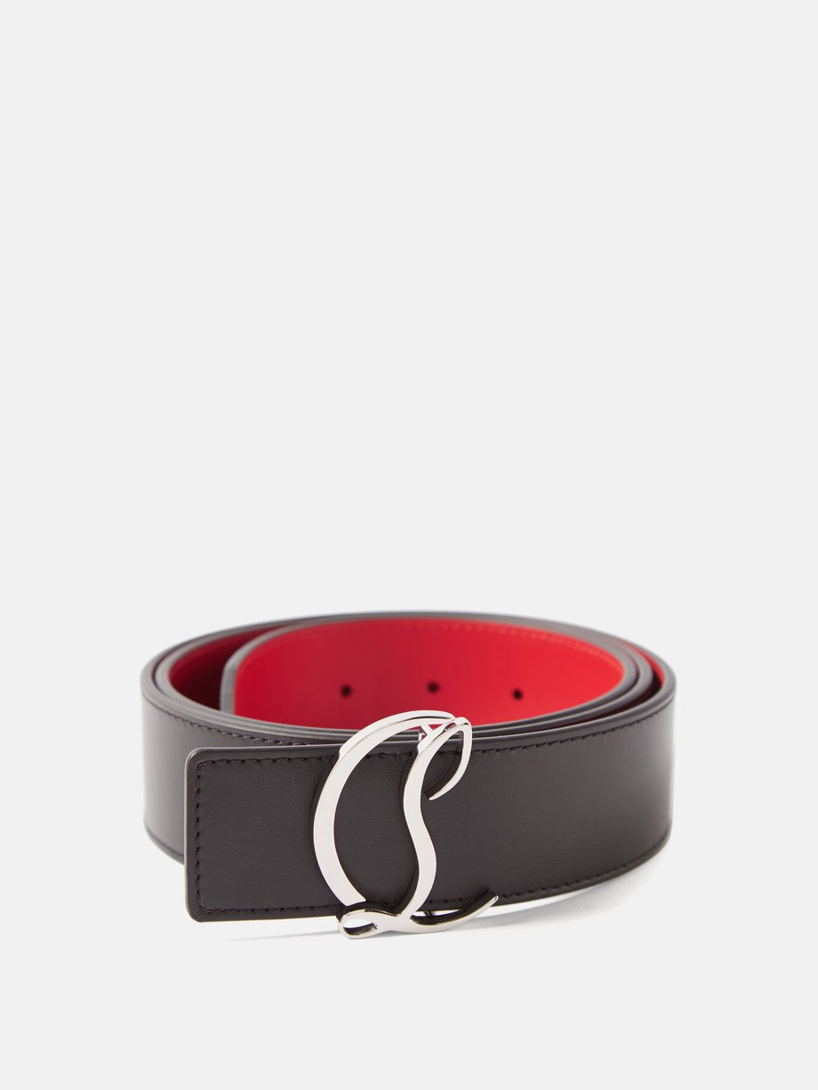 Christian Louboutin Cl Logo Leather Belt in Red