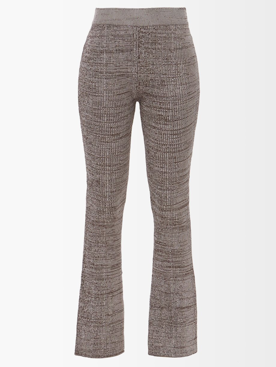 Brown Rimini recycled-jersey flared-leg track pants | Le Ore ...