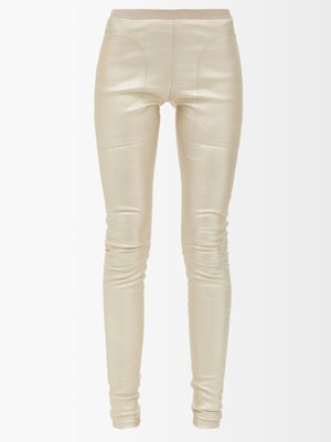 RICK OWENS Leather-blend leggings