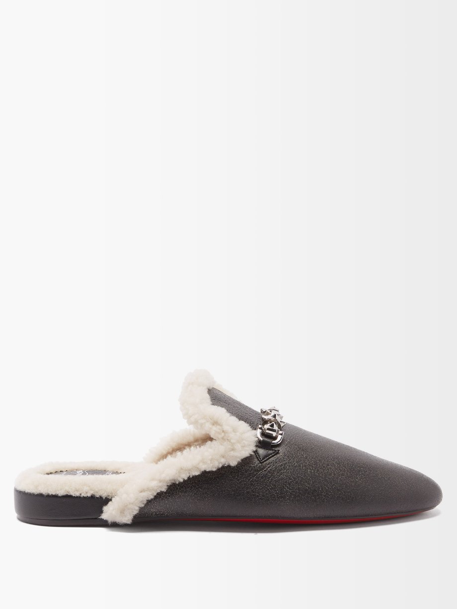 Christian Louboutin Woolito Swing leather slippers