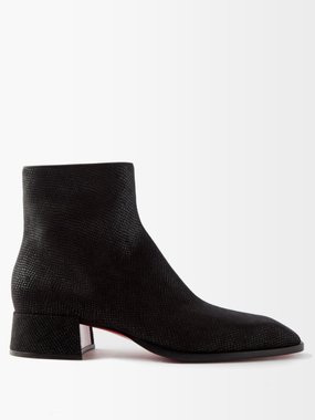 Christian Louboutin Fever snake-effect leather ankle boots