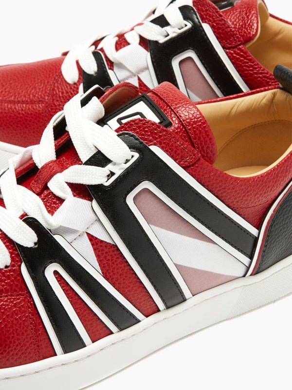 Red Vida Viva panelled leather trainers | Christian Louboutin 