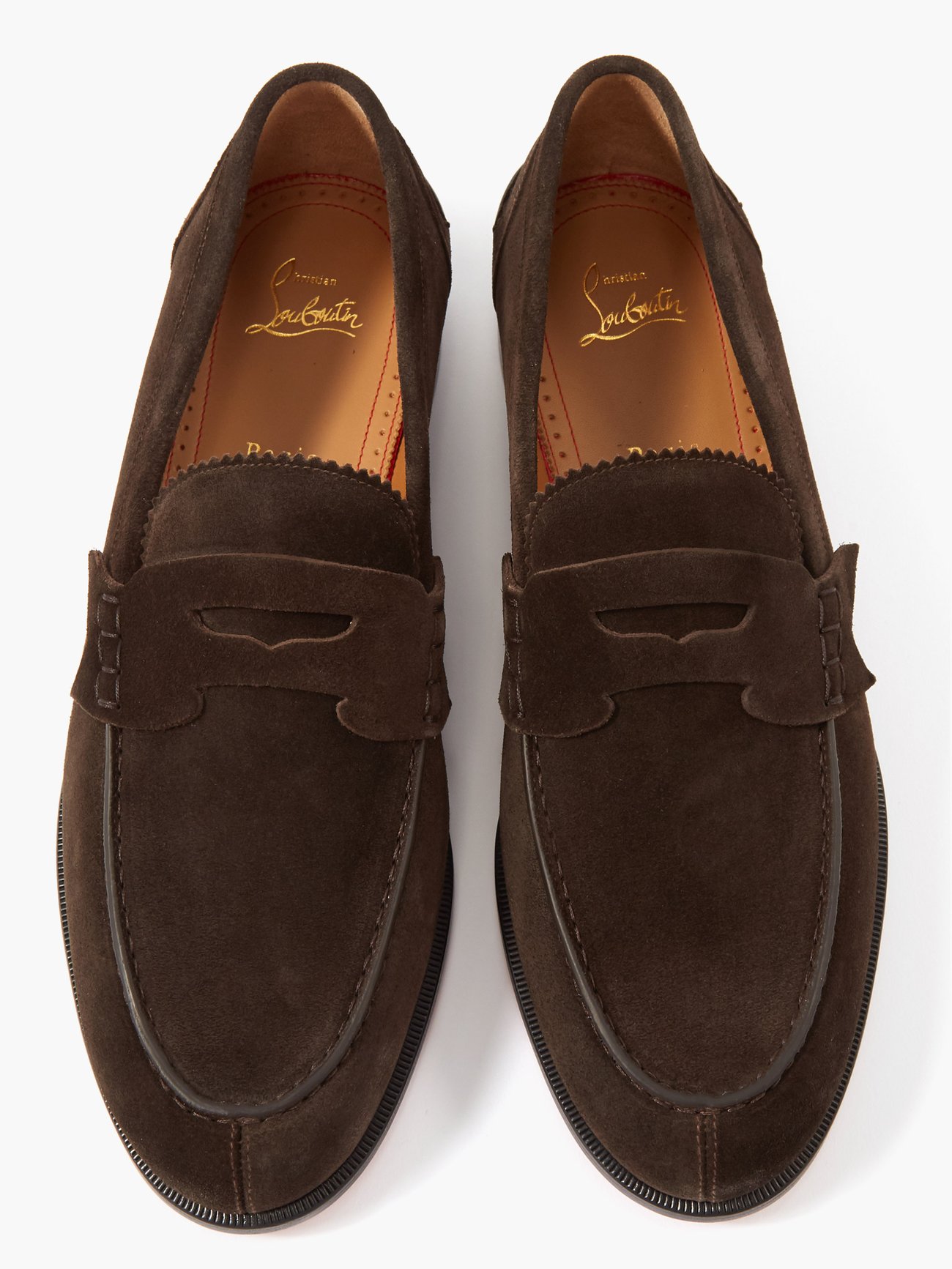 Christian Louboutin No Penny Suede Loafers