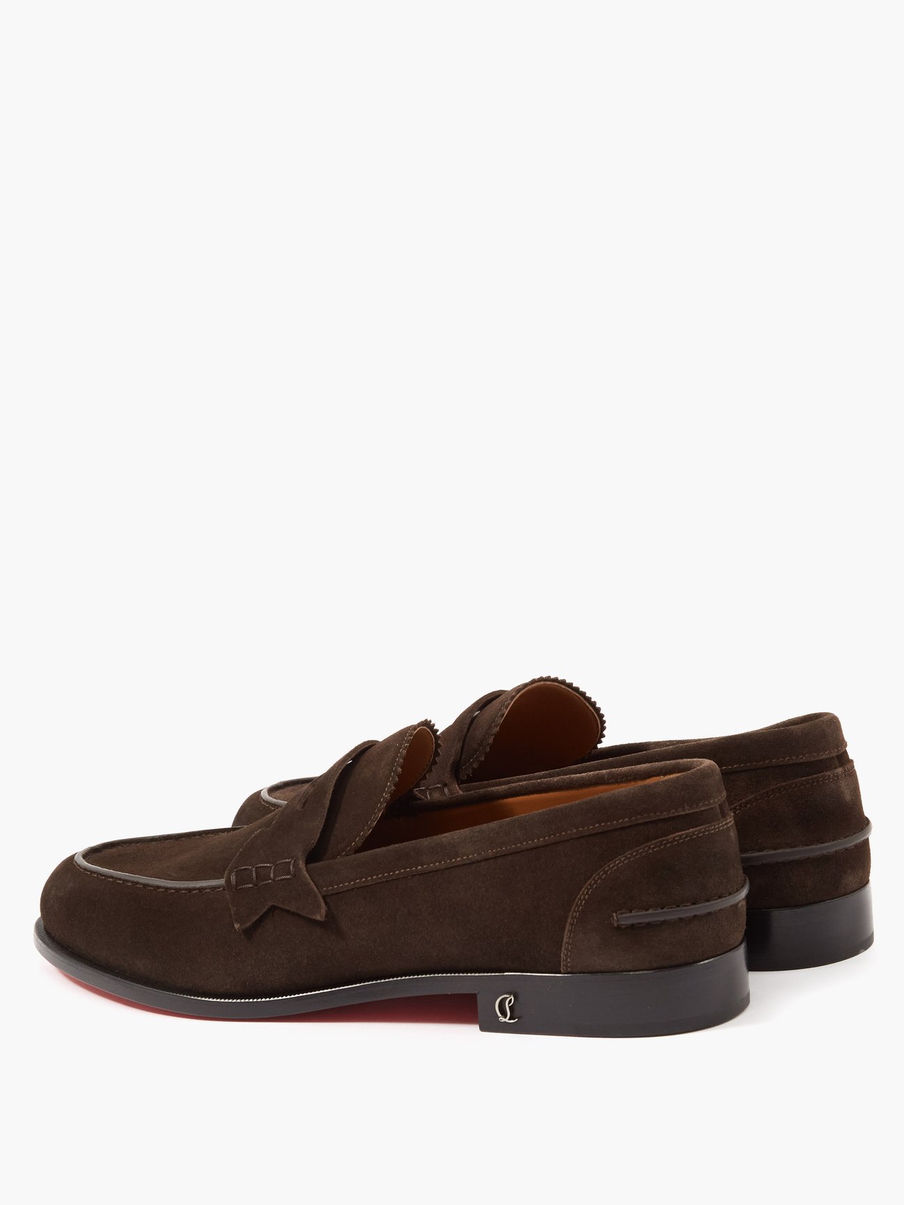 Christian Louboutin No Penny Suede Loafers