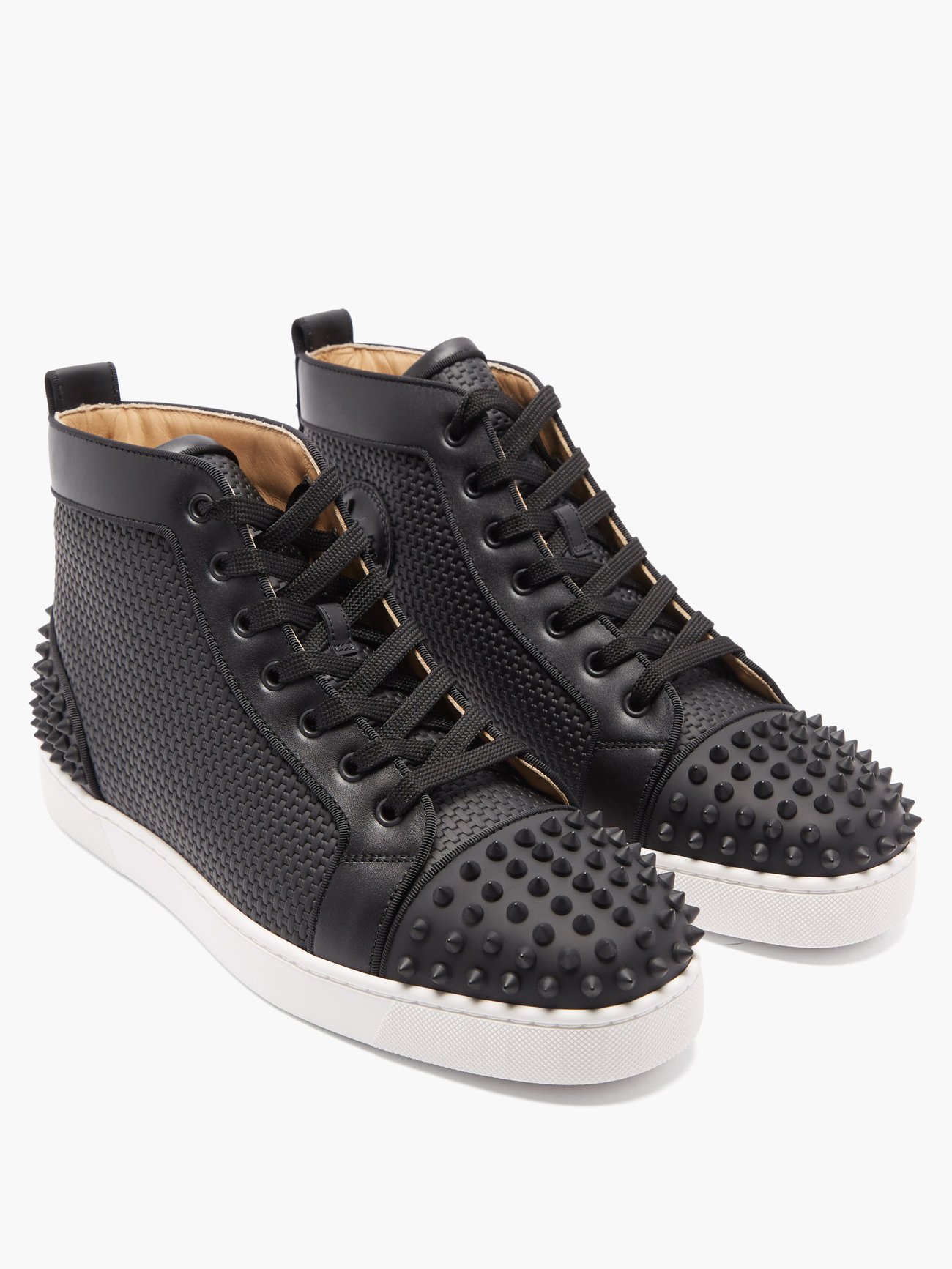 Lou Spikes - High-top sneakers - Calf leather - Black - Christian