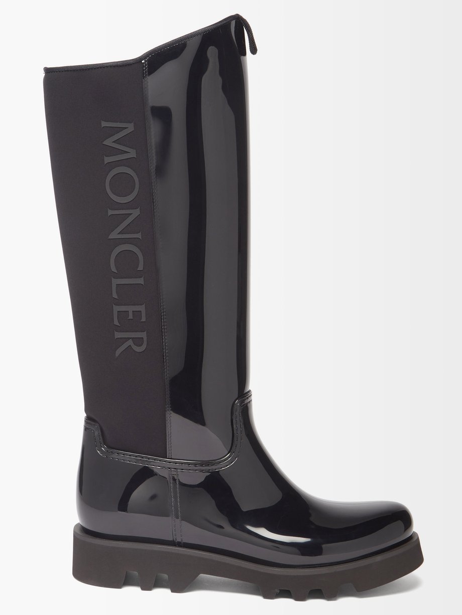 Moncler Gilla rubber and neoprene knee-high boots